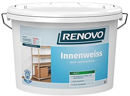 Innenweiß Innenfarbe weiß matt 2,5 L Wand- Deckenfarbe Renovo