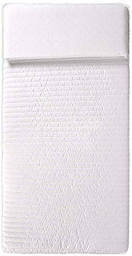 Evergreenweb – Matratze für Kinder, 70 x 160 cm, Höhe 12 cm, Babybett oder Wiege, Kissen gegen Erkältung, mit weißem Bezug aus 100 % natürlicher Baumwolle, abnehmbarer Bezug, antiallergisch, waschbar