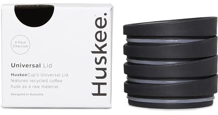 4 x Huskee Cup Universal Lids (Charcoal)