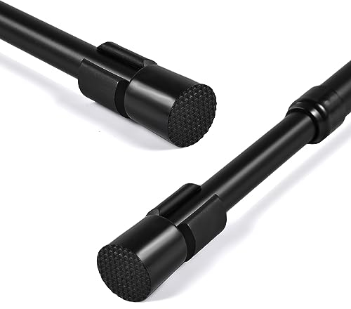 Tension Rods for Curtains Extendable Shower Curtain Pole 61-105cm Adjustable Net Curtain Rod Telescopic Curtain Rods No Drilling Shower Rails for Window Bathroom Wardrobe, Black