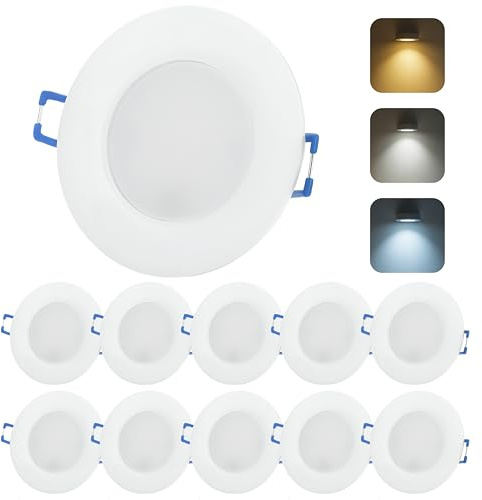 Sweet Led - LED Einbaustrahler 230V - LED Spots 6.5W Lochmaß Ø68mm - CCT IP44 Einbauspots für Badezimmer, Küche - Deckenspots 3000K 4000K 6500K - Einbauleuchten (10er | weiß)