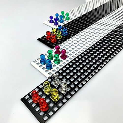 Magnetleiste Tafel Pinnwand Magnetstreifen (1000 mm (100 cm) x 50 mm (5 cm), QG 5-8 (Quadratische Löcher) - Schwarz (RAL 9005))
