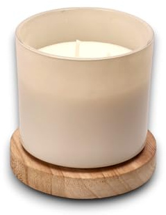 KORAT Candela Profumata in Vetro Opaco con Coperchio in Legno Design Elegante 3 o 7 Stoppini Candela Decorativa Grande per Casa, Soggiorno, Regalo o Aromaterapia Lunga Durata, Idea Arredo (13x13 cm)