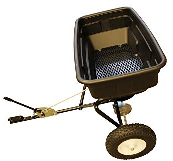 SECURA UNIVERSAL Streuanhänger für Rasentraktoren und Aufsitzmäher | Saatgutstreuer | Streusalz-Anhänger | bis 56 KG | Für Dünger, Saatgut, Streusalz, Sand