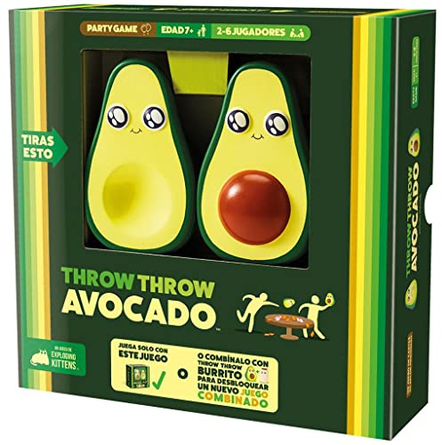 Exploding Kittens | Throw Throw Avocado | Spel för fångbollar för alla åldrar | Från 7 år | Från 2 till 6 spelare | 15 minuter per spel | Svenska
