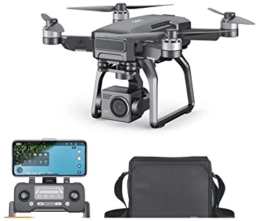 LUXWALLET Skyline² 5 GHz Fachmann Drohne mit Wahr 4K Kamera, GPS, Hängend Gimbal und Tragetasche, 30km/h-3km Entfernung, Schwarz
