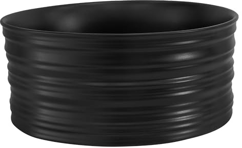ML-Design Lavabo en Céramique Noir Mat, Ø 41 x 18 cm, Rond, Vasque à Poser sur Plan de Toilette, Lave-Mains Évier pour la Salle de Bain/WC Invités, Design Moderne, sans Matériel de Montage