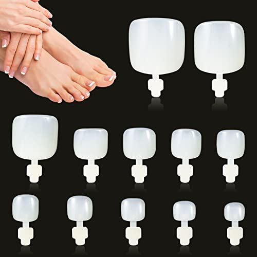 JSRQT 120 Stück Fußnägel zum Aufkleben Natürliche Fußnägel Tips Künstliche Nägel Set Vollständig Abgedeckte Gefälscht Zehennägel Fake Toenails für Frauen Mädchen Zehennägel zum Aufkleben(12 Größen)