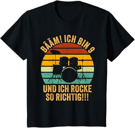 9 Jahre 9. Geburtstag Neun Schlagzeug Bääm! Ich bin 9 T-Shirt