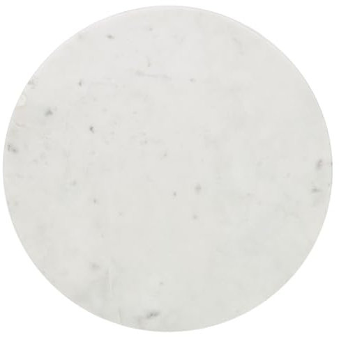 URBNLIVING Round Rectangle Square Marble Serving Display Cheese Boards Charcuterie Platters (24cm Round - White)