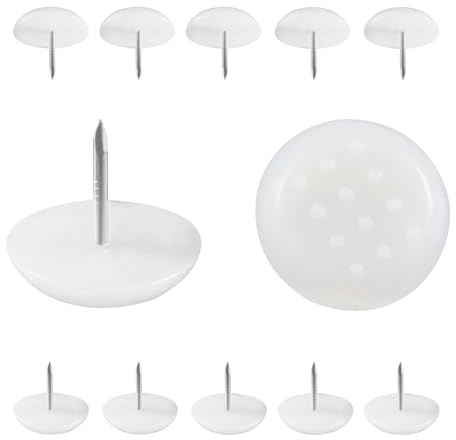 Qrity 16 Pezzi Piedini Chiodo, Plastica Piedini Scivoli con Metallo Chiodo, Piedini per Mobili, per Protezione di Sedie Tavoli e Paviment, 20mm