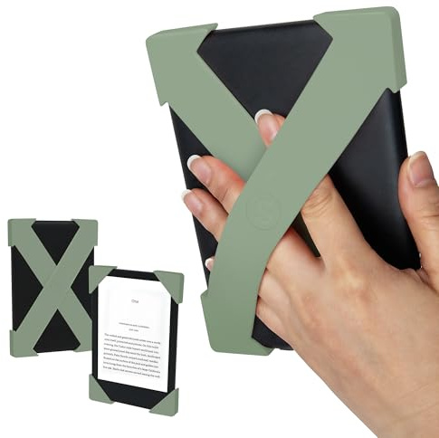 Strapsicle handrem för Kindle & Kobo – Paperwhite Gen 7–10 + Kobo – 2 remmar – Lätt grepp för bekväm läsning – Medium – Sage