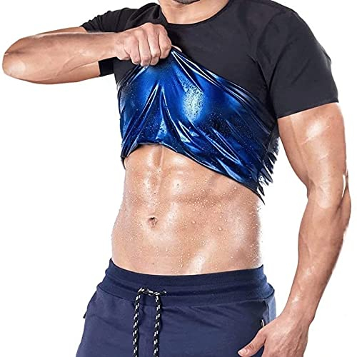 Sauna-Hitze-Trapping-T-Shirt – Herren Damen – zum Schwitzen, Fettverbrennung, Schlankheitsgürtel (Herren 4XL) (Herren 3XL)