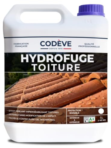 Hydrofuge Toiture - Codeve Bois - 20L - Intérieur/extérieur - Pour Toiture En Tuile, Ardoise, Terre Cuite, Béton, Fibrociment, Lauze.