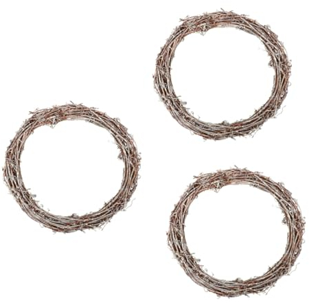 Ciieeo 3stücke Weißer Rattan Für Türdekoration Handgemacht Für Weihnachts Und Festtagsdeko Natürliche Und Schöne Wreath Für Zuhause Und Garten
