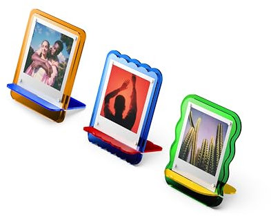 Polaroid Acrylic Photo Frame 3-Pack - 3 Mulit-Colored Frames i-Type, 600, and SX-70 Instant Photos (6367)