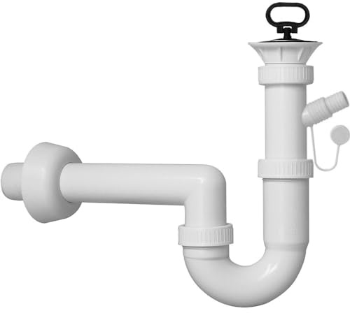 Schläfer 4395026 | Spülmaschinenanschluss Siphon für Spüle, Universal Siphon Ablaufset G 11/2 mit Abfluss für Waschmaschine, Abfluss Durchmesser85mm mit Kappe, Wandablaufschlauch Durchmesser40 mm