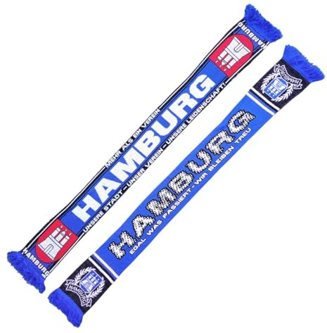Wallitschek Schal Hamburg - Unsere Stadt - Unser Verein - Unsere Leidenschaft, blau-weiß-schwarz, Fussball, 1887, Fanschal, Strickschal