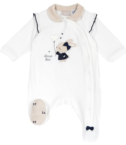 Chicco, Tutina Neonata in Calda e Morbida Ciniglia, con Comoda Apertura Frontale, Ideale per l'Inverno, Abbigliamento Bambina 0-24 Mesi, Designed in Italy