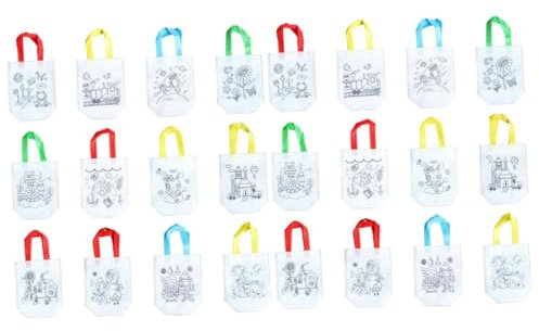 KONTONTY 2 Sets Einkaufstaschen mit Modischem Muster Vlies-graffiti-tasche für Jungen und Mädchen Wiederverwendbar Faltbar für Den Täglichen Gebrauch 12 Stück