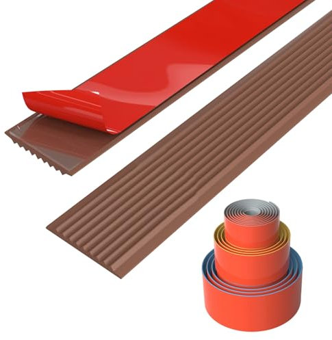 Treppenkantenprofil Selbstklebend, Antirutsch Treppenkantenschutz Aus Kunststoff PVC, PVC Treppenkantenprofil Antirutsch, Vinyl-Treppenkanten, Für Außen-und Innentreppen, Treppenkantenverkleidung(Brow