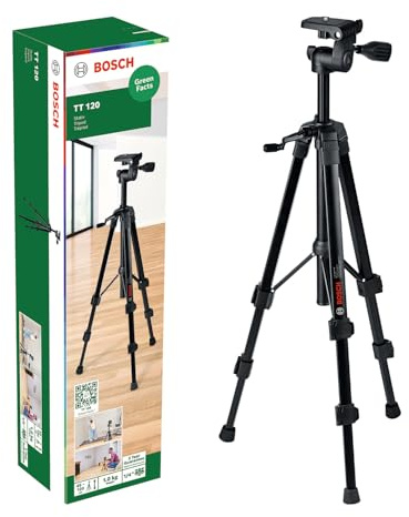 Bosch Premium-Stativ TT 120 | höhenverstellbar von 45-120 cm für schnelle und flexible Positionierung von Kreuzlinienlasern, im Karton