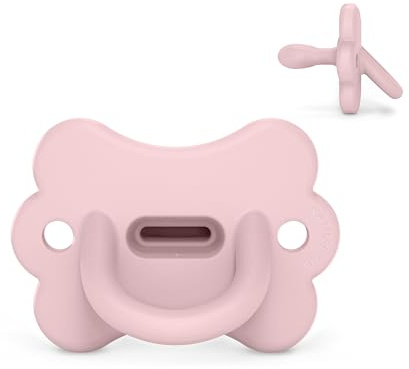Suavinex, Silikonnapp för nyfödda, 0/6 månader och födelse, med SX Pro symmetrisk napp, vändbar, supermjuk och mjuk, idealisk för sömn, fjäril, rosenvatten