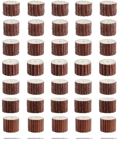 Fächerschleifer, 1,3 x 1,2 cm, 5 Stück je 80, 120, 180, 240, 320, 400, 600, Körnung 35 Stück, Schleifscheiben-Set zum Schleifen und Polieren von Holzprodukten in metallurgischen Maschinen