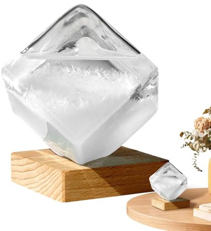 Previsión meteorológica Storm Glass | Estación meteorológica Cube Barómetro Líquido | Decoración de escritorio para el hogar, decoración de mesa, predice los cambios climáticos
