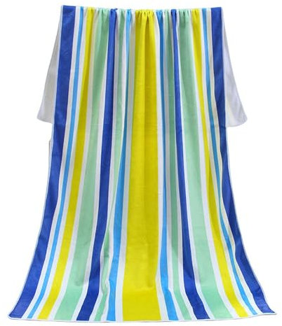 CMLDJBD Strandtuch Großes Schnelles, Trockenes Mikrofaser Beach Badetuch, Mit Tasche, Sporthandtuch Kompakt Reisen Sommerstrandhandtuch-blau-70 * 140
