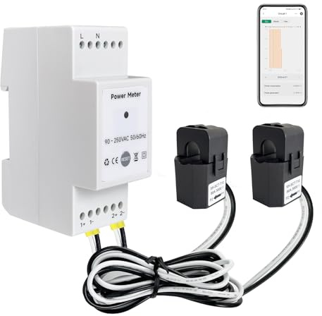 Monitor di potenza Wi-Fi, monitor di alimentazione mono/trifase, tensione e corrente in tempo reale, controllo Alexa e Google, protezione da sovraccarico (EPMC472*80A)