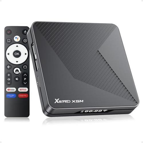 Android 14.0 TV Box 2025, Android Box 4GB RAM 32GB Storage, 4K Tv Box with S905X5M 2.0GHz Quad-core CPU WiFi 6 2.4G/5.8G Dual-WiFi 1000M Ethernet BT 5.0 USB 2.0 3D HDR10+ Smart Box for TV with Remote