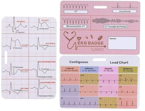 Handbok för EKG-tolkning,Referens för Sjuksköterskor inom EKG-tolkning | 3-delars EKG Referenstillbehör För Hjärtmonitorering Till Användning På Arbete Lab Vårdavdelning Intensivvård Telemetri Klinisk