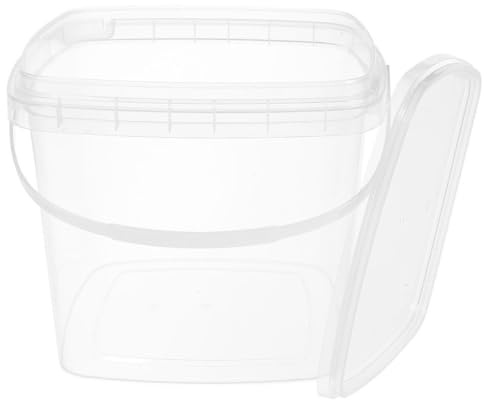 Secchio in Plastica con Coperchio 1, 5l Pp per Conservazione Alimenti | Capacità Spaziosa, Struttura Resistente, Adatto per Picnic e Riporre Ingredienti