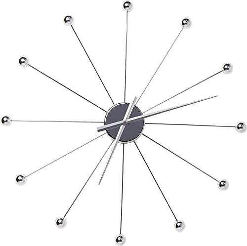 Kare Design Wanduhr Like Umbrella Balls, Chrom, 60cm Durchmesser, Uhr, Sthalgestell, Quarzuhrwerk, Batterie nicht inklusive