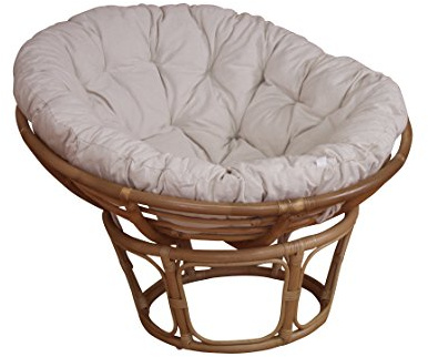 moebel direkt online Papasansessel, Durchmesser 80 cm _ Inklusive Kissenauflage _ Farbe beige