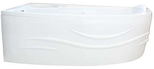 ONDÉE, Vasca FANY, vasca angolare a 1/4 di cerchio, 135x135cm, Acrilico e ABS spessore 3mm bianco rinforzato, Capacità 215L, Puntini antiscivolo, 5 piedi a vite per regolazione del livello inclusi