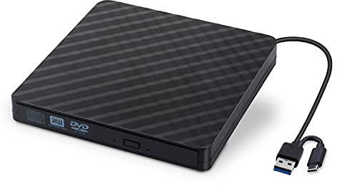 Masterizzatore CD DVD Externo,Unità DVD Esterna USB 3.0/Type C Drive DVD ROM CD USB CD Player +/-RW Writer/ReWriter/Player, grande compatibile Windows/Mac OS per Apple MacBook Pro/Laptop/Desktops/PC