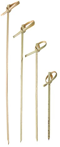 Franz Mensch NATUREStar Fingerfood-Spieße Loop, Natur, 120 mm | Bambus, 10000 Stück (40 x 250 Stück Beutel), nachhaltige Cocktailspieße, für Buffet