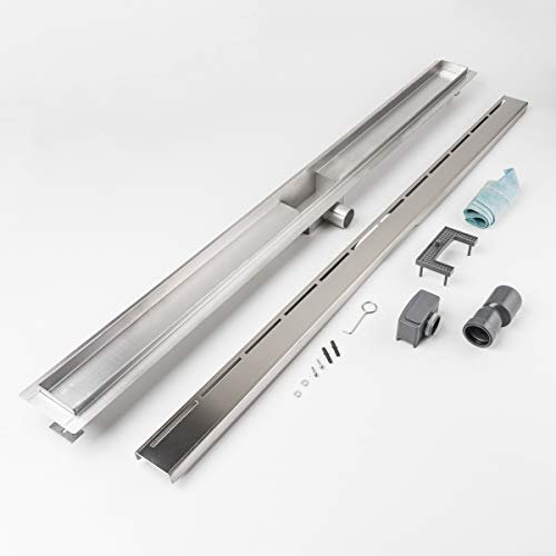 LST Duschrinne Linien 1200 x 70mm höhenverstellbar Duschablauf Duschrost Duschgitter