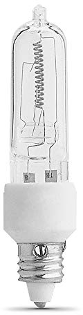 Feit Electric BPQ150/CL/MC/RP/12 150W Mini Candelabra Halogen Light Bulb, 3000K, 12-Pack