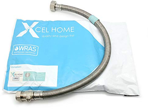 1 x WRAS Approved 500mm 15mm Compression with Isolation Valve x 3/4 BSP Flexible Pipe Connector Stainless Steel Braided