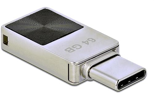 Delock Mini clé USB 3.2 Gen 1 USB-C 64 Go – Boîtier en métal argenté 54084