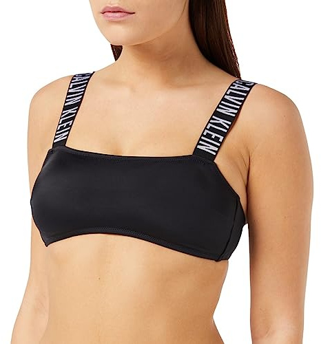 Calvin Klein Top Bikini a Fascia Donna Imbottito, Nero (PVH Black), S