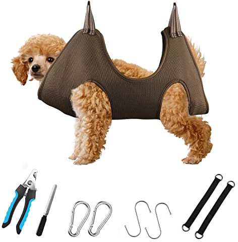 DaizySight Hundepflege Hängematte Set für Kleine Hunde Krallen Friseur - Größe S, Hängegeschirr für Nageltrimmen, Krallenschneider, Haustierpflege