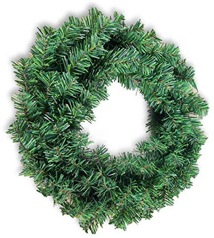 HMH-Shop Adventskranz künstlich 40cm Türkranz Weihnachten mit 91 Spitzen Weihnachtskranz für Tür oder Tisch Adventsdeko Deko Kranz zum selber schmücken, Grün