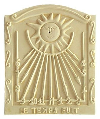 QEM Cadran Solaire Motif Le Temps Fuit Pierre Naturelle 33cmx40cm