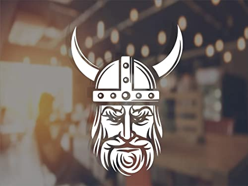myrockshirt Wikinger Wikinger Kopf nordisch 20cm Helm Hörner Aufkleber Sticker Autoaufkleber