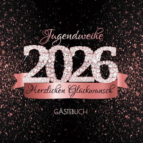 Gästebuch: Zur Jugendweihe I Schwarz Rose Gold Diamant & Banner Design I Geschenke & Festliche Dekoration zur Jugendfeier I Sprüche, Wünsche, Geschenkeliste, Danksagung