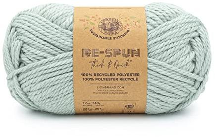Lion Brand Yarn Respun Thick & Quick Yarn for Knitting and Crocheting, Fog, 1 Pack
